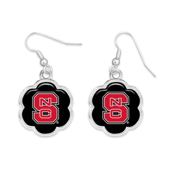 Block S Flower Earrings - Black